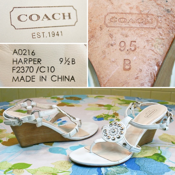 Coach Studded Wedge Sandals w/ Harness Strap - Picture 8 of 8
